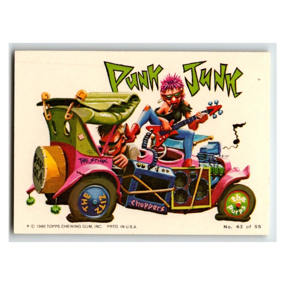 Weird Wheels Topps Punk Junk Sticker No. 43 of 55 1980 Vintage Carded